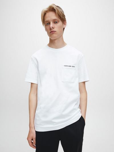 Calvin Klein Ruhák HU493025 | Calvin Klein Relaxed Organic Cotton Férfi Póló Világos Fehér